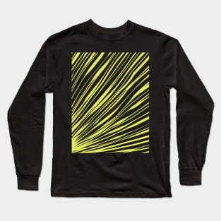 abstract striped zebra/tiger pattern in neon green/lime and black Long Sleeve T-Shirt